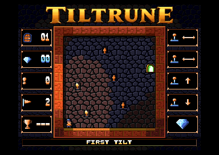 Explore the sandstone chambers. The clip shows continuous movement from actual Amiga gameplay.